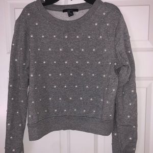 Grey Pearled Sweater ❕